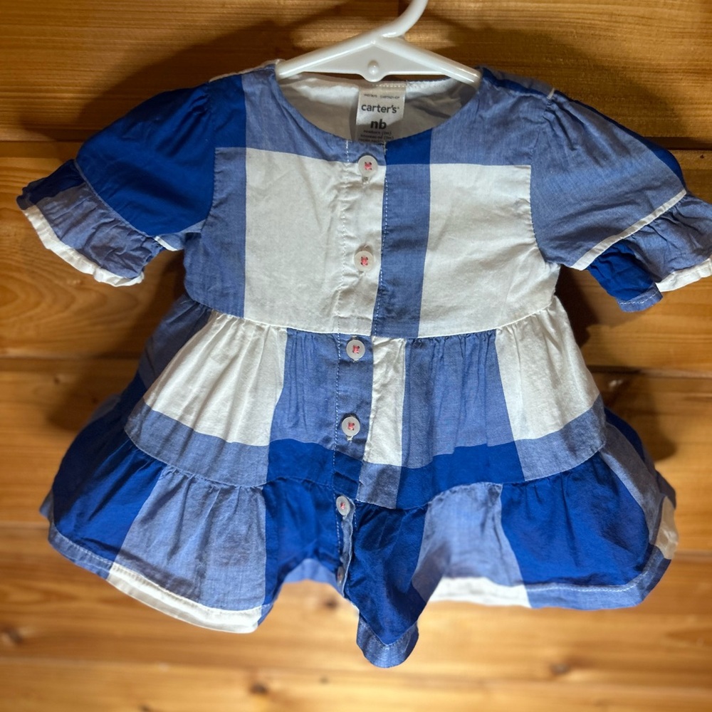 Carter's Blue and White Plaid Dress